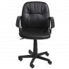 Carmen 6044-1 Office Chair, Up to 70 kg, Faux Leather, Armrests, Polypropylene Casters, Black