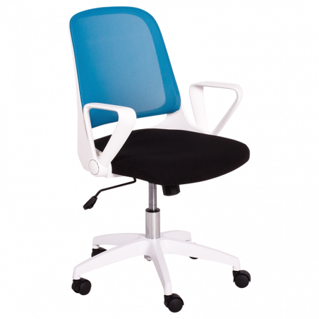 Carmen 7033 Office Chair, Up to 100 kg, Tilt Adjustment, Locking Mechanism, Polypropylene Casters, Black/Blue