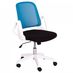 Carmen 7033 Office Chair, Up to 100 kg, Tilt Adjustment, Locking Mechanism, Polypropylene Casters, Black/Blue