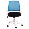 Carmen 7033 Office Chair, Up to 100 kg, Tilt Adjustment, Locking Mechanism, Polypropylene Casters, Black/Blue