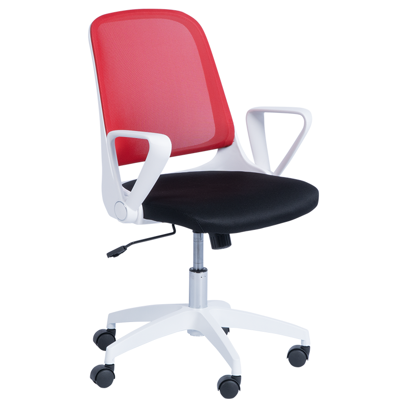 Carmen 7033 Office Chair, Up to 100 kg, Tilt Adjustment, Locking Mechanism, Polypropylene Casters, Black/Red