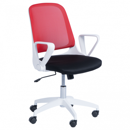 Carmen 7033 Office Chair, Up to 100 kg, Tilt Adjustment, Locking Mechanism, Polypropylene Casters, Black/Red