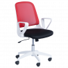 Carmen 7033 Office Chair, Up to 100 kg, Tilt Adjustment, Locking Mechanism, Polypropylene Casters, Black/Red