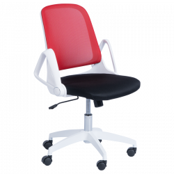 Carmen 7033 Office Chair, Up to 100 kg, Tilt Adjustment, Locking Mechanism, Polypropylene Casters, Black/Red