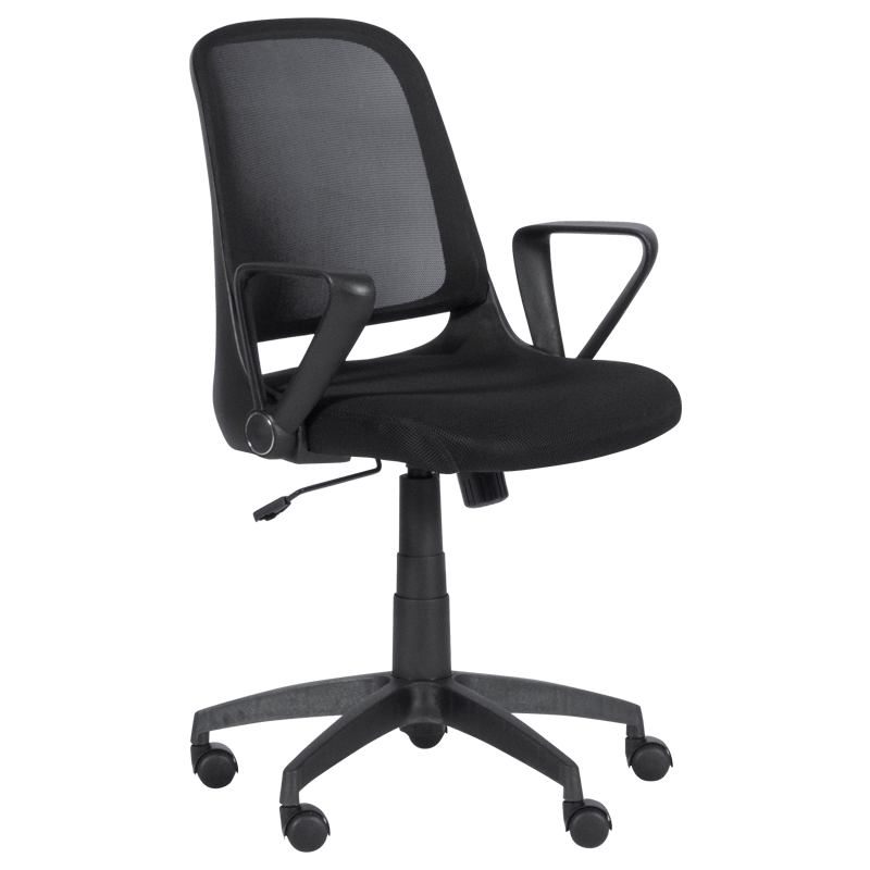 Carmen 7033 Office Chair, Up to 100 kg, Tilt Adjustment, Locking Mechanism, Polypropylene Casters, Black