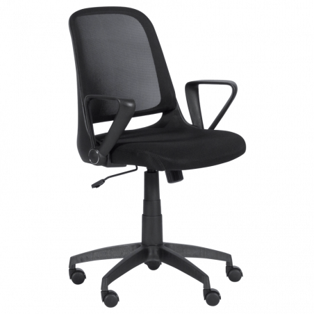 Carmen 7033 Office Chair, Up to 100 kg, Tilt Adjustment, Locking Mechanism, Polypropylene Casters, Black