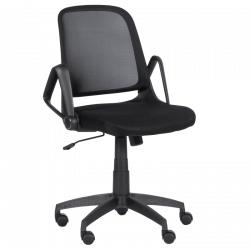 Carmen 7033 Office Chair, Up to 100 kg, Tilt Adjustment, Locking Mechanism, Polypropylene Casters, Black