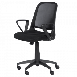Carmen 7033 Office Chair, Up to 100 kg, Tilt Adjustment, Locking Mechanism, Polypropylene Casters, Black