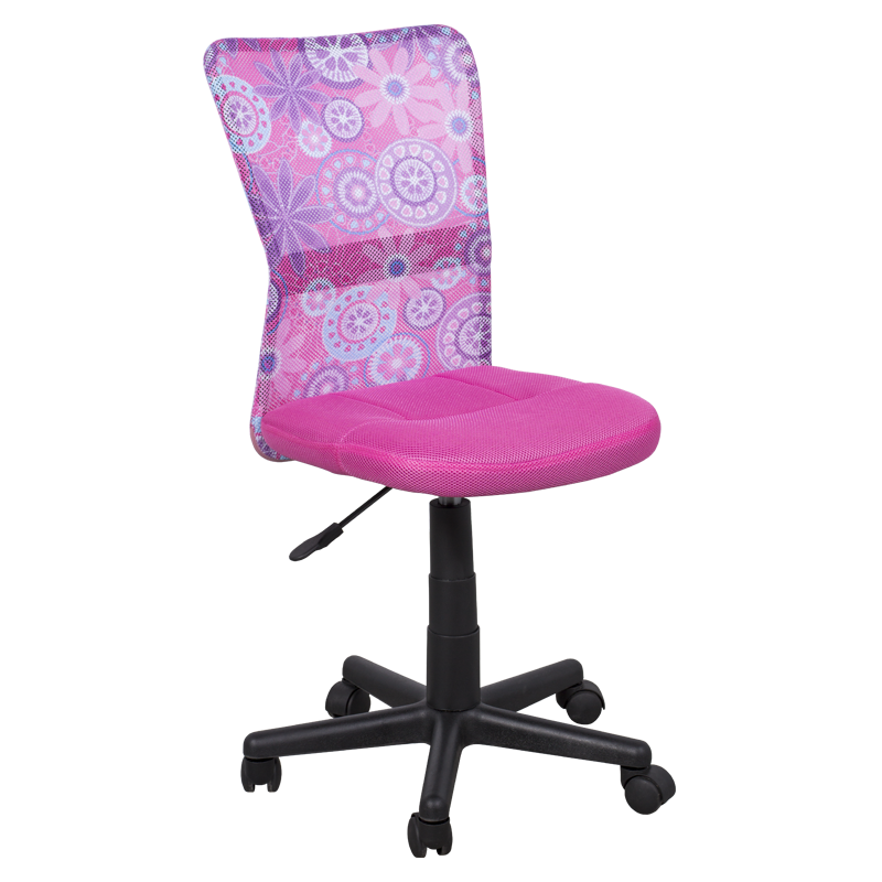 Carmen 7022-1 High Chair, Up to 70 kg, Mesh, Chrome Base, Pink/Black