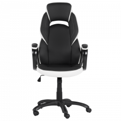 Carmen 7511 Gaming Chair, Up to 130 kg, Faux Leather, Rocking Function, Polypropylene Casters, Black/White
