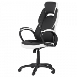 Carmen 7511 Gaming Chair, Up to 130 kg, Faux Leather, Rocking Function, Polypropylene Casters, Black/White