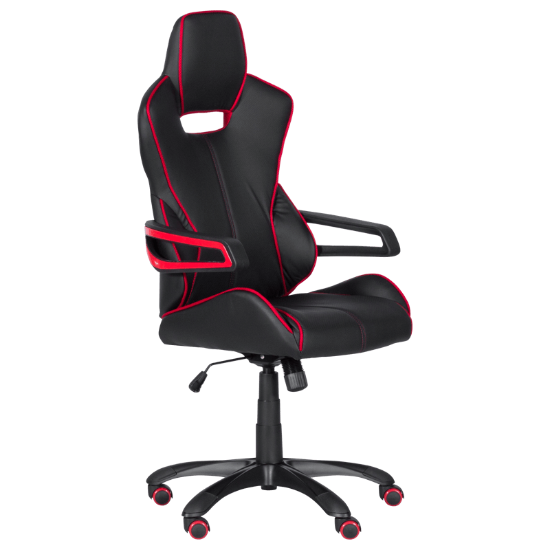 Carmen 7513 Gaming Chair, Up to 130 kg, Faux Leather, Rocking Function, Silicone Casters, Black/Red