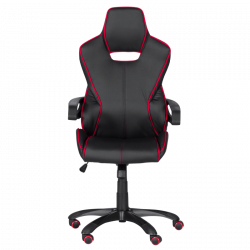 Carmen 7513 Gaming Chair, Up to 130 kg, Faux Leather, Rocking Function, Silicone Casters, Black/Red