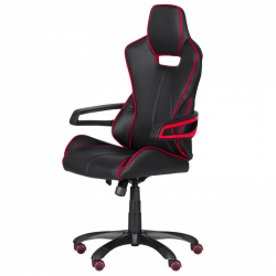 Carmen 7513 Gaming Chair, Up to 130 kg, Faux Leather, Rocking Function, Silicone Casters, Black/Red