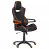Carmen 7513 Gaming Chair, Up to 130 kg, Faux Leather, Rocking Function, Silicone Casters, Black/Orange