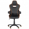 Carmen 7513 Gaming Chair, Up to 130 kg, Faux Leather, Rocking Function, Silicone Casters, Black/Orange