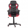 Геймърски стол Carmen 7519, До 130 кг, Еко кожа, Регулиране на люлеенето, Силиконови колелца, Черен/червен