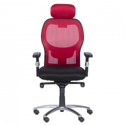 Carmen 7520 Ergonomic Chair, Up to 130 kg, Lockable in Various Positions, Tilt Adjustment, Lumbar Support, Black/Red
