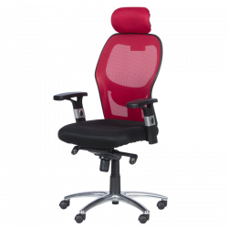 Carmen 7520 Ergonomic Chair, Up to 130 kg, Lockable in Various Positions, Tilt Adjustment, Lumbar Support, Black/Red