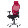 Carmen 7520 Ergonomic Chair, Up to 130 kg, Lockable in Various Positions, Tilt Adjustment, Lumbar Support, Black/Red