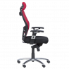 Carmen 7520 Ergonomic Chair, Up to 130 kg, Lockable in Various Positions, Tilt Adjustment, Lumbar Support, Black/Red