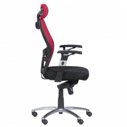 Carmen 7520 Ergonomic Chair, Up to 130 kg, Lockable in Various Positions, Tilt Adjustment, Lumbar Support, Black/Red