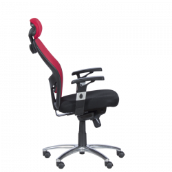 Carmen 7520 Ergonomic Chair, Up to 130 kg, Lockable in Various Positions, Tilt Adjustment, Lumbar Support, Black/Red