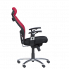 Carmen 7520 Ergonomic Chair, Up to 130 kg, Lockable in Various Positions, Tilt Adjustment, Lumbar Support, Black/Red