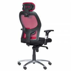 Carmen 7520 Ergonomic Chair, Up to 130 kg, Lockable in Various Positions, Tilt Adjustment, Lumbar Support, Black/Red