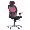 Carmen 7520 Ergonomic Chair, Up to 130 kg, Lockable in Various Positions, Tilt Adjustment, Lumbar Support, Black/Red