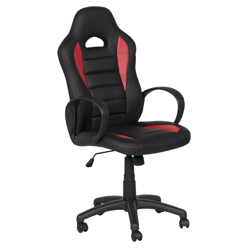 Carmen 7501 Gaming Chair, Up to 100 kg, Rocking Function, Faux Leather, Black/Red