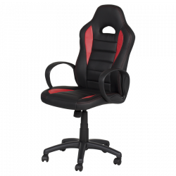 Carmen 7501 Gaming Chair, Up to 100 kg, Rocking Function, Faux Leather, Black/Red