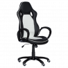 Carmen 7502 Gaming Chair, Up to 120 kg, Faux Leather, Rocking Function, Silicone Casters, White/Black