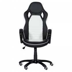 Carmen 7502 Gaming Chair, Up to 120 kg, Faux Leather, Rocking Function, Silicone Casters, White/Black