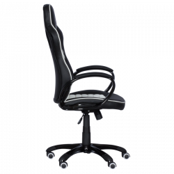 Carmen 7502 Gaming Chair, Up to 120 kg, Faux Leather, Rocking Function, Silicone Casters, White/Black