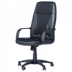 Работен офис стол Carmen 6511, До 100 кг, Еко кожа, Регулиране на люлеенето, Фиксиране, Черен