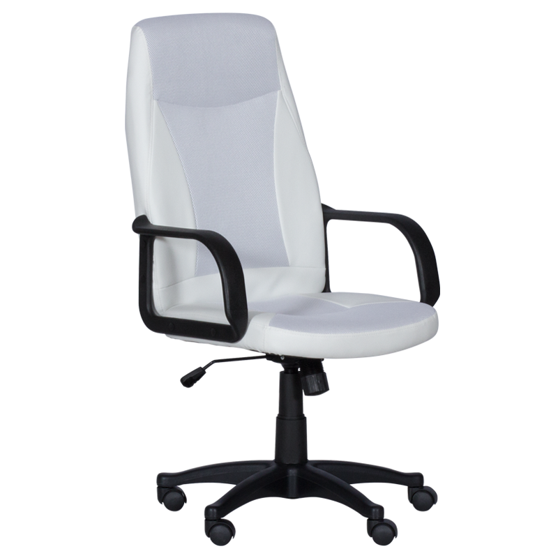 Carmen 6511 Office Chair, Up to 100 kg, Faux Leather, Tilt Adjustment, Locking Mechanism, White