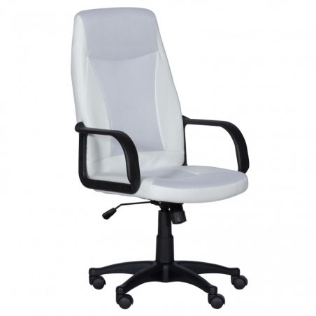 Carmen 6511 Office Chair, Up to 100 kg, Faux Leather, Tilt Adjustment, Locking Mechanism, White