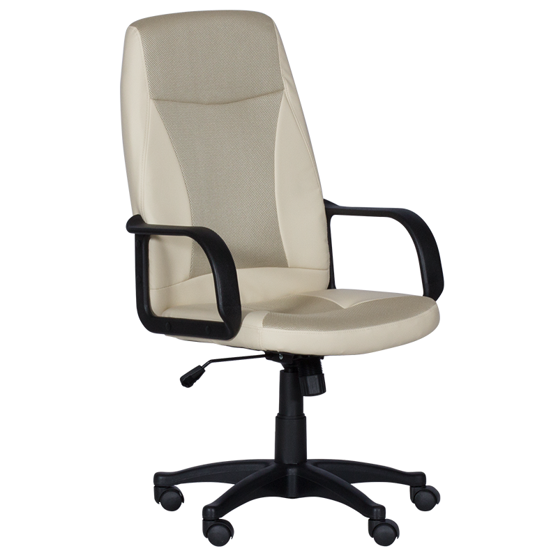 Carmen 6511 Office Chair, Up to 100 kg, Faux Leather, Tilt Adjustment, Locking Mechanism, Beige