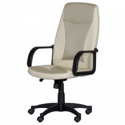 Carmen 6511 Office Chair, Up to 100 kg, Faux Leather, Tilt Adjustment, Locking Mechanism, Beige