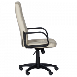 Carmen 6511 Office Chair, Up to 100 kg, Faux Leather, Tilt Adjustment, Locking Mechanism, Beige