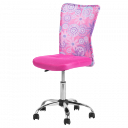 Детски стол Carmen 7022-1 LUX, До 70 кг, Мрежа, Хромирана основа, Розов/хром