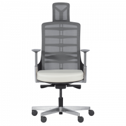 Carmen ALBERTO Ergonomic Chair, Up to 130 kg, Genuine Leather, Auto Weight-Sensing Function, Flame-Retardant Upholstery, Shock Absorption, White
