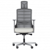 Carmen ALBERTO Ergonomic Chair, Up to 130 kg, Genuine Leather, Auto Weight-Sensing Function, Flame-Retardant Upholstery, Shock Absorption, White