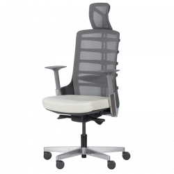 Carmen ALBERTO Ergonomic Chair, Up to 130 kg, Genuine Leather, Auto Weight-Sensing Function, Flame-Retardant Upholstery, Shock Absorption, White