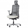 Carmen ALBERTO Ergonomic Chair, Up to 130 kg, Genuine Leather, Auto Weight-Sensing Function, Flame-Retardant Upholstery, Shock Absorption, White