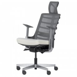 Carmen ALBERTO Ergonomic Chair, Up to 130 kg, Genuine Leather, Auto Weight-Sensing Function, Flame-Retardant Upholstery, Shock Absorption, White