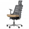 Carmen ALBERTO Ergonomic Chair, Up to 130 kg, Genuine Leather, Auto Weight-Sensing Function, Flame-Retardant Upholstery, Shock Absorption, Beige