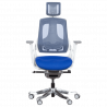 AMBRA Ergonomic Chair, Up to 130 kg, Breathable Mesh, Flame-Retardant Upholstery, Backrest Lockable in Multiple Positions, Smooth Adjustment, Royal Blue