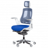 AMBRA Ergonomic Chair, Up to 130 kg, Breathable Mesh, Flame-Retardant Upholstery, Backrest Lockable in Multiple Positions, Smooth Adjustment, Royal Blue